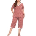 thumbnail image 6 of Cueply Women Plus Size Pajamas Set Short Sleeve Pjs Sleepwear Loungewear Nightwear with Pockets, 6 of 8