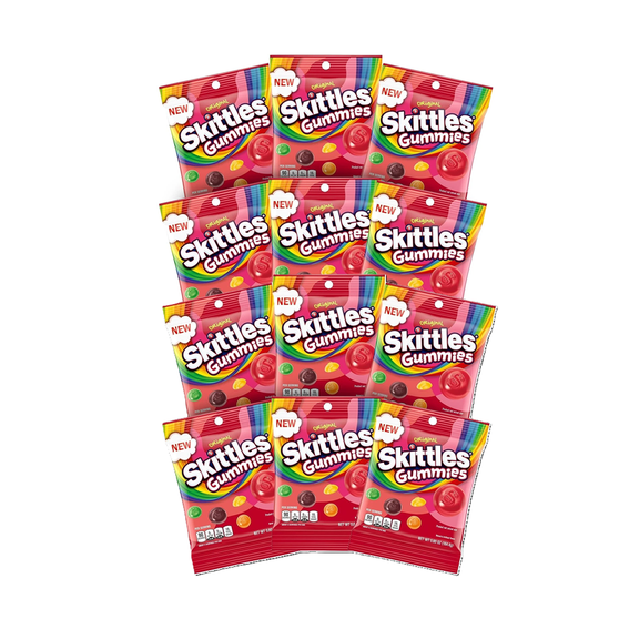 Skittles Gummies Original Candy, Assorted Fruit Flavors, 5.8-Ounce (Pack of 12)