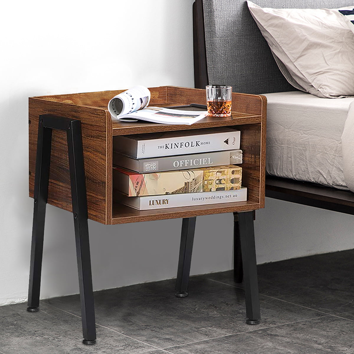 AUGIENB Nightstand, Stackable End Table, Cabinet for ...