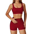 thumbnail image 1 of Conjuntos de entrenamiento for mujer, 2 piezas, sujetador deportivo, camiseta sin mangas, polainas de cintura alta, gimnasio, Yoga, ropa activa, Top de entrenamiento for mujer, 1 of 4