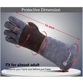 thumbnail image 4 of AYAMAYA Animal Handling Gloves -Snake Bite Proof Gloves Kevlar Reinforced Leather Palm & Fingers Anti Reptile Cat Scratch Snake, 16inch, 4 of 6