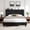 Black, variant on EnHomee Queen Bed Frame with Adjustable Headboard Upholstered Platform Bed Frame with LED Lights & Charge Station ,Gray