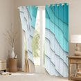thumbnail image 3 of jejeloiu Abstract Geometric Stripes Blackout Curtains Set of 2 (52x84 Each),Waves Stripes Lines Window Curtains,White Brown Blue Curtains and Drapes For Adults,Luxury Bedroom Decor, 3 of 6