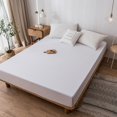 thumbnail image 5 of Juego de gorro de cama impermeable para hotel, lijado de color sólido, funda protectora de sábana para colchón a prueba de orina para bebé, 5 of 5