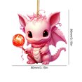 thumbnail image 5 of Adorno para Navidad Dragón Plano 2D Dinosaurio Rosa Acrílico 2 Uds. (#1), 5 of 5