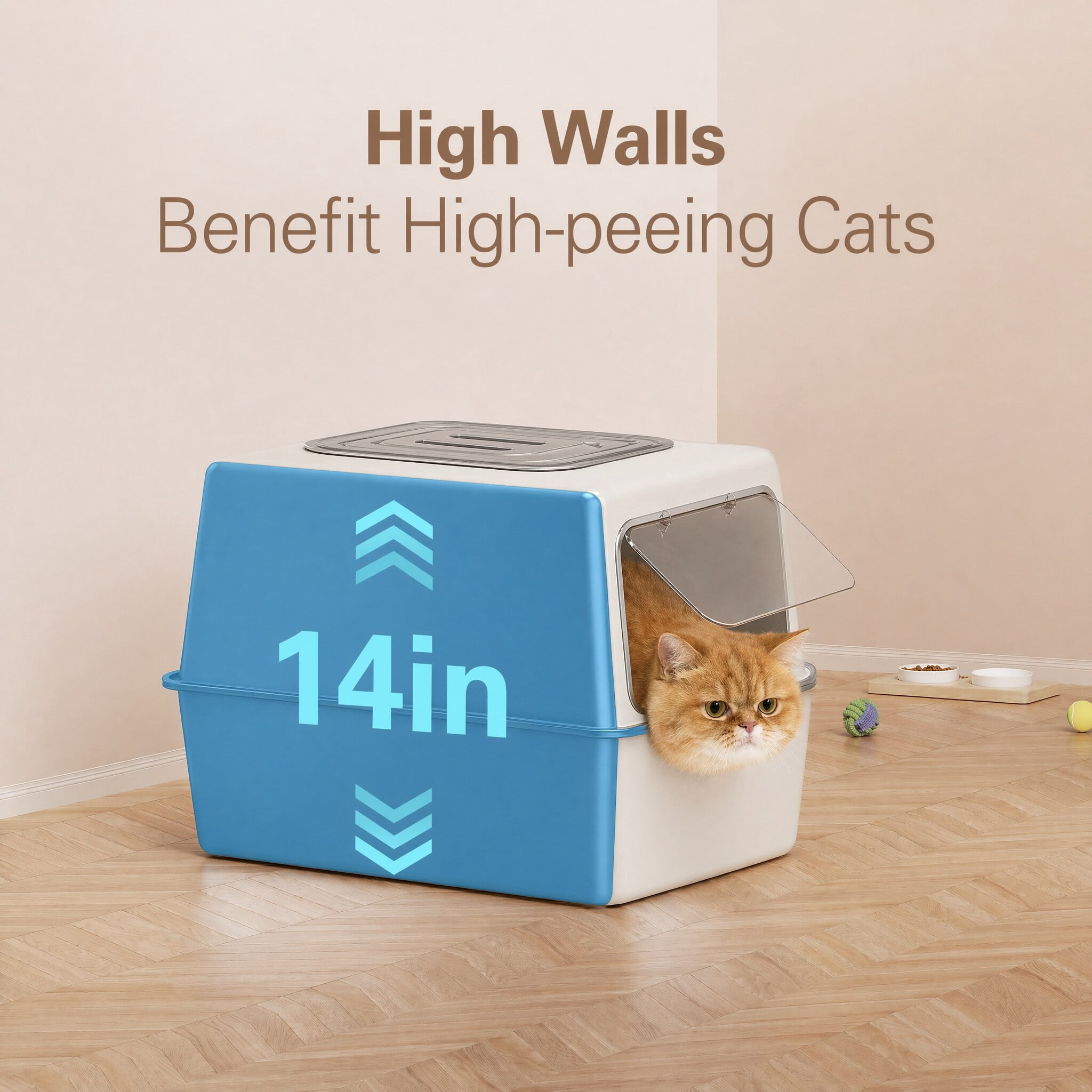 XL Stainless Steel Litter Box, Metal Cat Litter Box with Lid for Large Cats & Multiple Cats, Odor Control, Anti-Leak & Easy Clean, Rectangle Lid