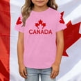 thumbnail image 2 of Girls Graphic T Shirt Short Sleeve Casual Summer Top With Maple Leaf Print Canada Day Celebration Clothes, 2 of 4
