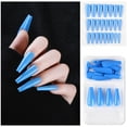 thumbnail image 1 of Fiudx 24 Uñas Postizas Largas de Cobertura Completa, Uñas Postizas Tipo Ataúd, Manicura Estilo Bailarina., 1 of 2
