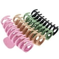 thumbnail image 1 of Clip de garra de cabello 4 "Matte sin deslizamiento Gran clip de garra, adecuado para el cabello fino de las mujeres, clips de cabello fijos fuertes, 4 colores (paquete de 4) esquí esquí Gafas de esquí, 1 of 5