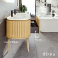 thumbnail image 3 of Eviva Haven 71"W x 22"D Oak Freestanding Bathroom Vanity with White Solid Surface Integrated Sink Top, 3 of 7