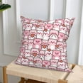 thumbnail image 6 of Throw Pillow Covers, Pink Cute Pig Love Soft Square Pillow Cases with Invisible Zipper for Couch Bed Sofa, Farmhouse Fall Home Decor 20"x20", 6 of 7