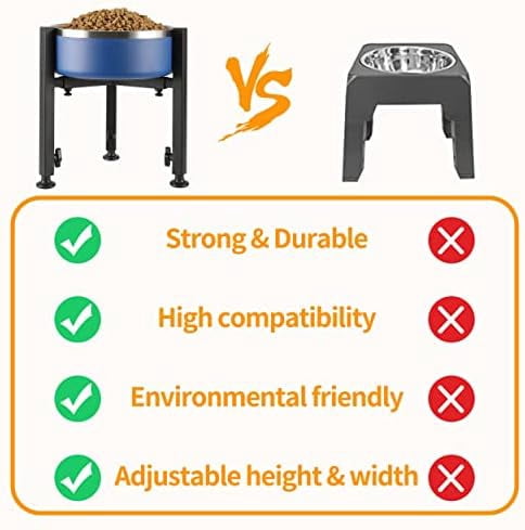 Single Dog Bowl Stand,Tall Dog Food Stand Adjustable Wide 7-11" Heights 14.5",Metal Elevated PET Bowl Holder Raised Water Feeder for Medium,Large Dog(Bowl Not Included)