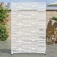 thumbnail image 2 of MAYEERTY 72×47" Outdoor White Metal Privacy Panel Screen for Backyard & Garden, Shadow Play Pattern, 2 of 9