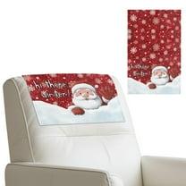 SCRAWLGOD Christmas Santa Claus Snowflake Snow Print Headrest Cover for Recliner Chair 1 Piece Recliner Headrest Protector Recliner Sofa Cover Couch Head Covers Sofa Head Protector 17x27 in