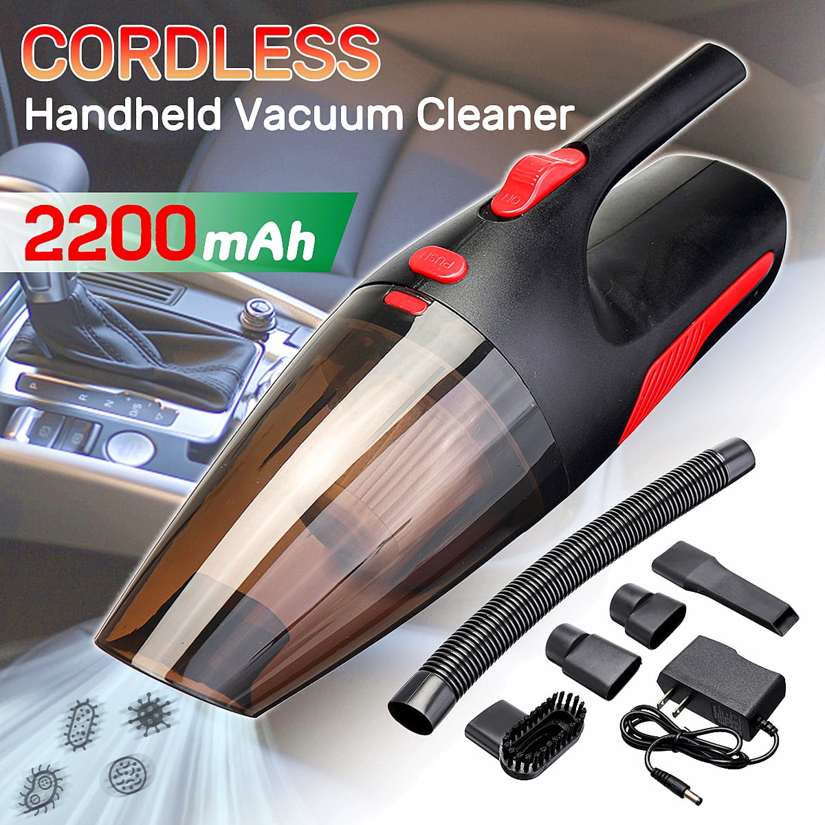 110240V 120W High Power 5000PA Car Home Vacuum Cordless Portable Wet