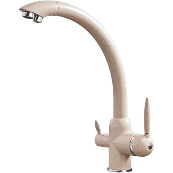 3 Way Kitchen Faucet Brass Hot and Cold Water Pure Water Rotating Kitchen Faucet-Gold