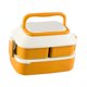 thumbnail image 2 of Fiambrera para niños con bonito conejo, doble compartimento, contenedor de almuerzo para estudiantes, contenedor de comida para microondas para parejas, naranja, pequeño, 1L, 2 of 5