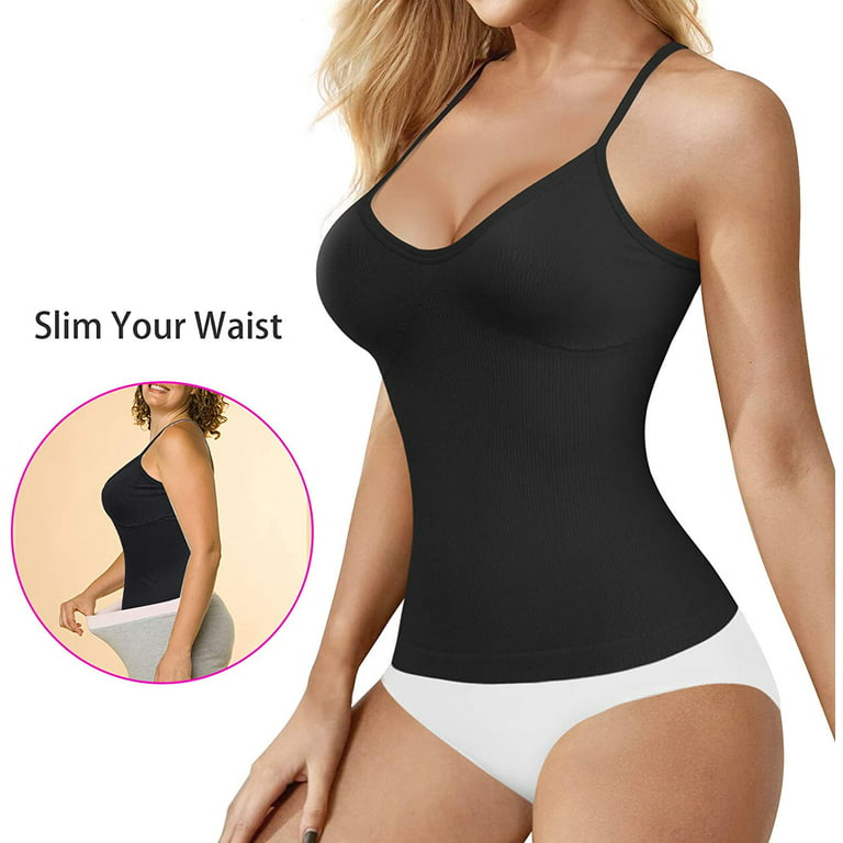 Nebility Shapewear Tops for Women Tummy Control Tank Shaping Camisole  Seamless Body Shaper Slimming Cami Waist Trainer Vest 
