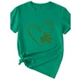 thumbnail image 2 of XCHQRTI Clover Love Women Shirt Graphic Short Sleeve Tee St. Patrick's Day Lucky Crew Neck Ladies Tops, 2 of 3