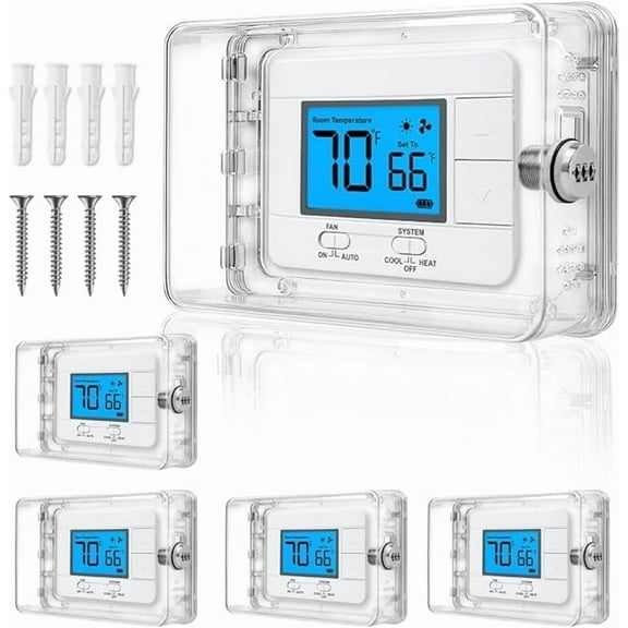 5 Pack Thermostat Lock Box with Combination Lock, Universal Keyless Large Space Thermostat Cover, Fits 7.1 in x 4.5 in or Smaller, Lockable Guard for Thermostat