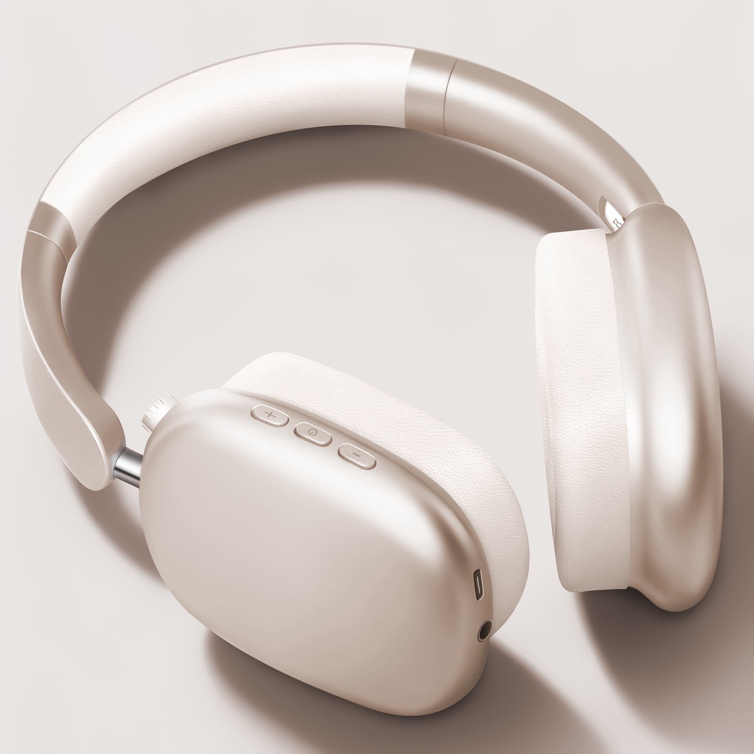 Mahipey Y01 Wireless Over-Ear Headphones with Active Noise Cancelling,Hi-Res Audio,48H Playtime,Foldable Design Bluetooth Headphones for iPhone/Samsung/Android/PC(Gold)