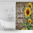 thumbnail image 2 of Shower Curtain Bathroom Set Farm Watercolor Sunflower Bee Waterproof Fabric Shower Curtains with Grommets&Hooks Retro Brown Wood Board Privacy Bath Curtain for Bathtub 60x72in, 2 of 7