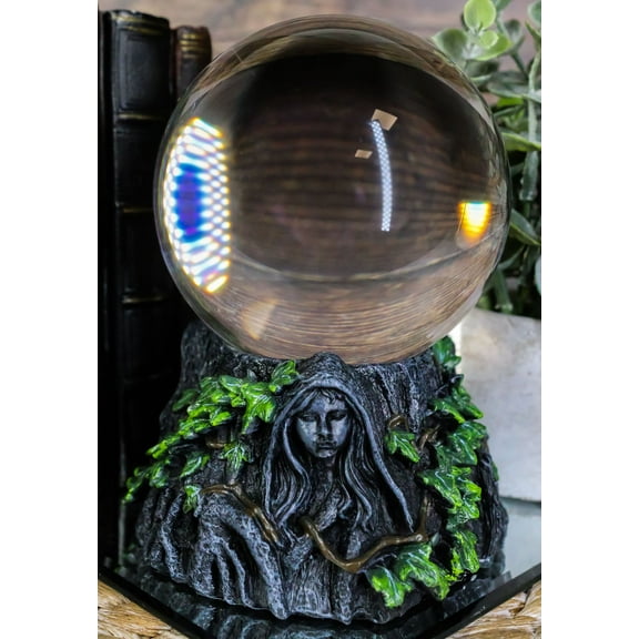 Ebros Celtic Triple Goddess Mother Maiden Crone Scrying Glass Gazing Ball 8" H