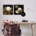 thumbnail image 3 of Stupell Industries Dark Cotton Flowers Botanical & Floral Painting Black Framed Art Print Wall Art, 17 x 17, Set of 2, 3 of 9