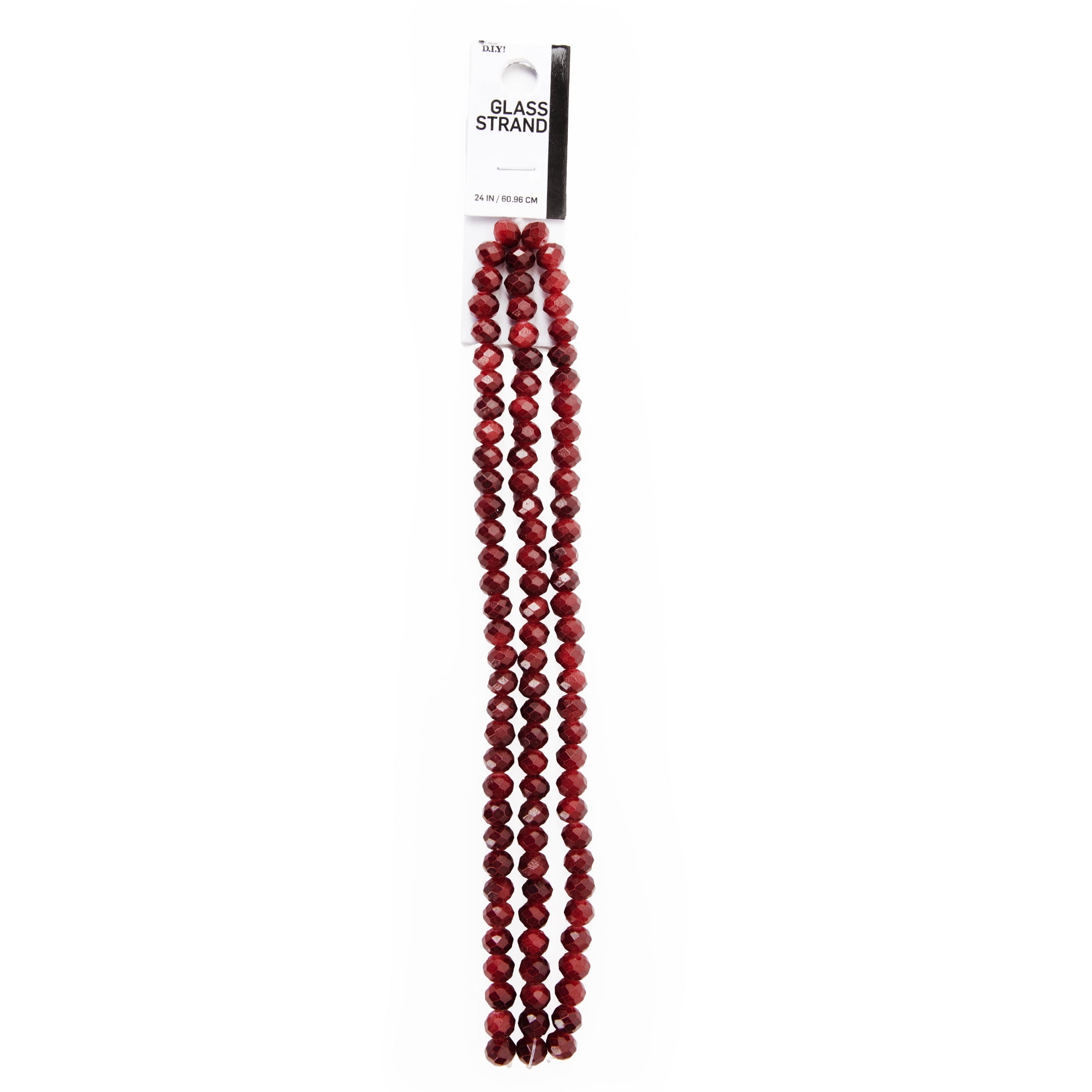 Cousin DIY Glass Crystal Tie-Dye Bead Strand 24", Red Color, 99 Pc, Beads for Jewelry Making, Unisex