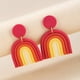 thumbnail image 5 of Boho Colorful Ceramic Polymer Clay Loop Earrings - Sweet & Lovely Candy Rainbow Pendant Drop Earrings - Perfect Gift for Women & Girls!, 5 of 5