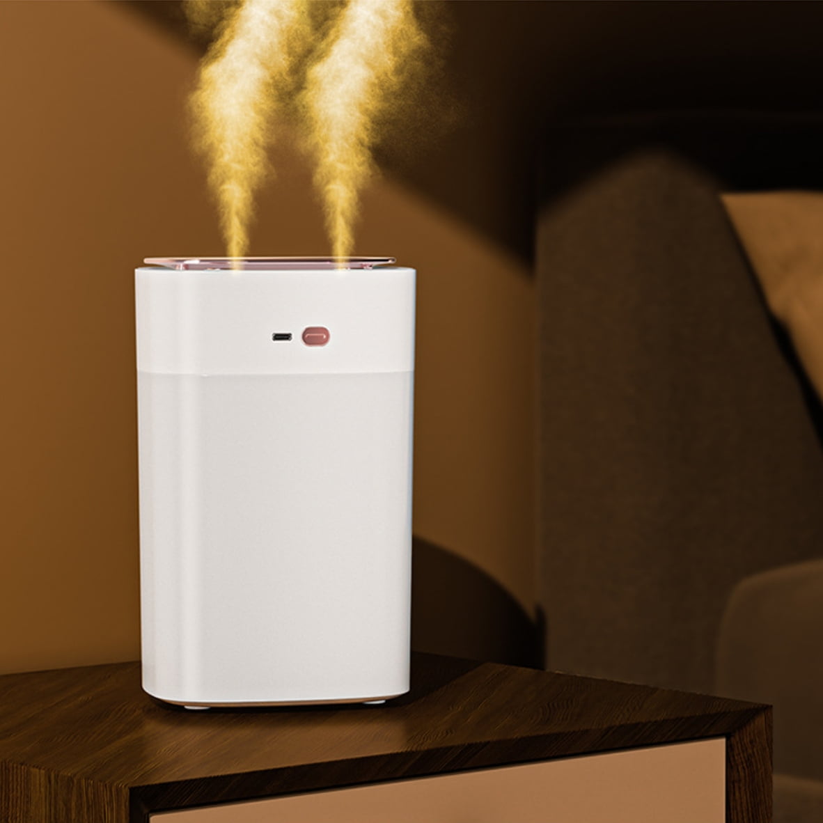 Portable Mini Humidifier, 1300ml Small Cool Mist Humidifier, USB Personal Desktop Humidifier for Baby Bedroom Travel Office Home, Auto Shut-Off, 2 Mist Modes, Super Quiet, White