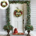 thumbnail image 2 of EWASWON Christmas Red 12 Inch Artificial Christmas Wreath, Red Holiday Door Hanging Decorations, Festive Xmas Wreath for Indoor Outdoor Decor, 2 of 7