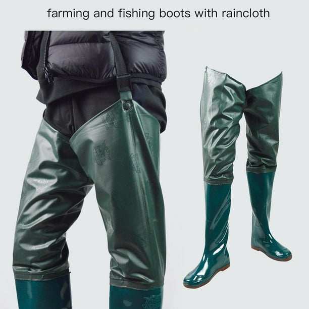 Nylon Fly Coarse Fishing Hip Waders with Wading Sock Stocking - Green, 45 
