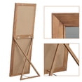 thumbnail image 3 of POSHIONS 65"x22" Full Length Mirror Floor Mirror Wood Frame with Stand Wall Mounted Mirror, Natural, 3 of 5