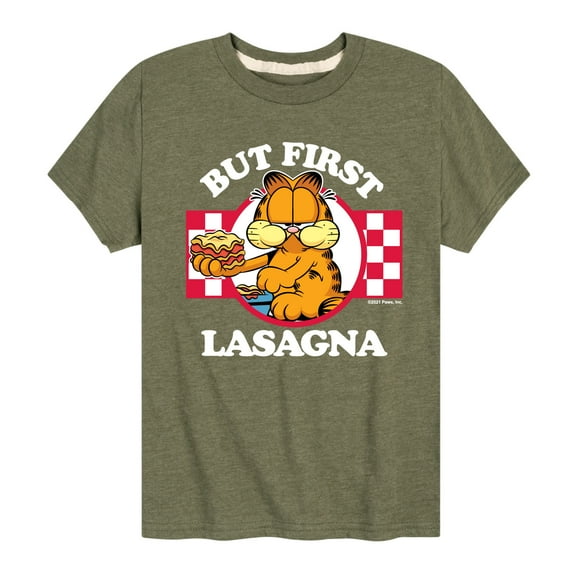 Garfield - But First, Lasagna Short Sleeve Graphic T-Shirt