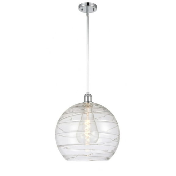 516-1S-WPC-G1213-14 Innovations Lighting Athens Deco Swirl 1 Light 14" Pendant Polished Chrome