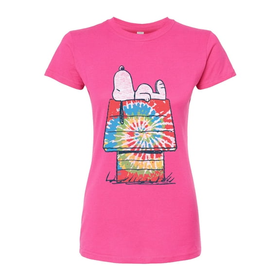 Peanuts - Snoopy Tie Dye House - Juniors Fitted Tee