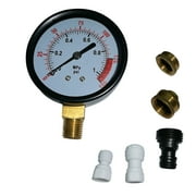 YZMSZ Water Pressure Gauge Kit Including Adaptors, 2.5" Water Pressure Test Gauge with Brass Hose Fitting and Extra 5 Adapters for Multiple Use,0-150psi,3/4" GHT.