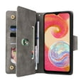 thumbnail image 2 of Allytech Samsung Galaxy A04e Wallet Case with Zipper Pocket, Luxury PU Leather Flip Cover with Card Slots & Wrist Strap, Shockproof Kickstand Magnetic Buckle Protective Case for Women Men, Gray, 2 of 15