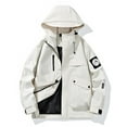 thumbnail image 4 of Men's Casual Jackets European Solid Color Hooded Zipper Jacket Comfortable Loose Sports Outdoor Apparel, 4 of 7