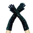 thumbnail image 4 of GPOECD Long Gloves Carnival Sleeve Glitter Shiny Details Party Evening Wear Mittens, 4 of 4