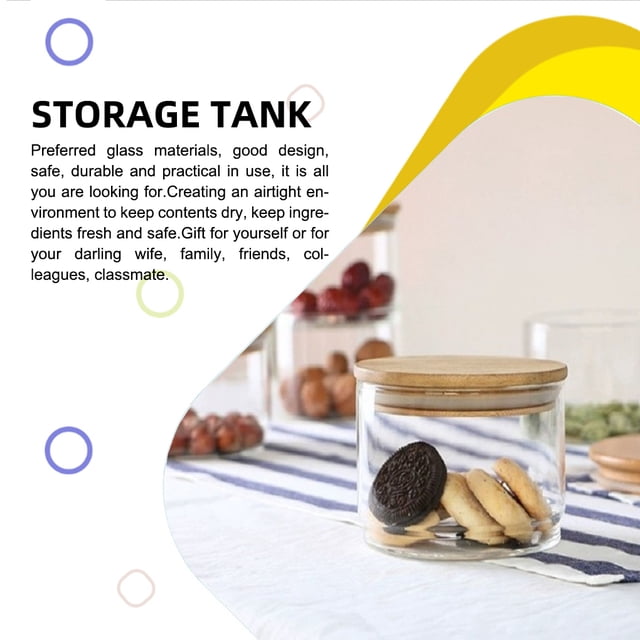 fastboy Food Storage Box with Lid Glass Fresh-Keeping Powder Container Multi-functional Sealed Pot Household Restaurant Party Travel 11*11*6cm