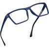 LifeArt Bifocal Reading Glasses with Round Lenses, Blue Light Blocking Glasses, Gaming Glasses, TV Glasses for Women Men, Anti Glare (Blue, +0.00/+1.25 Magnification)