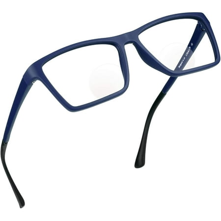 LifeArt Bifocal Reading Glasses with Round Lenses, Blue Light Blocking Glasses, Gaming Glasses, TV Glasses for Women Men, Anti Glare (Blue, +0.00/+1.25 Magnification)