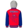 thumbnail image 6 of Marvel Spider-Man Little Boys' Varsity Hooded Bomber Jacket Red Blue Spiderman, 6 of 6