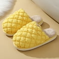 thumbnail image 4 of Vedolay Fuzzy Slippers Women Soft Plush Warm Lightweight Non-Slip House Slippers Yellow,39, 4 of 5