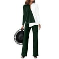 thumbnail image 6 of 2025 Spring Autumn Fashion Elegant Two-Piece Set For Women With Color Block Long Sleeve Top And Long Pants For Commuting, 6 of 8