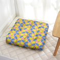 thumbnail image 3 of Zesty Lemon Floor Cushion&nbsp;- 22x22 Inch Large Pillow, Dutch Velvet, Fresh Citrus Pattern for Tatami & Living Room, 3 of 7