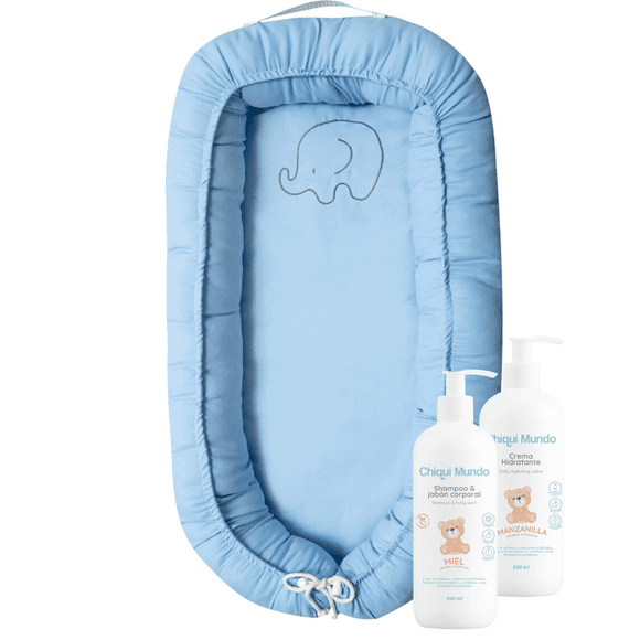 Set Regalo Nido Elefantito + Shampoo y Crema Hidratante