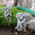 thumbnail image 2 of Set de esculturas de decoración de jardín vintage con forma de ángel, 2 unidades, desgastado, 2 of 4